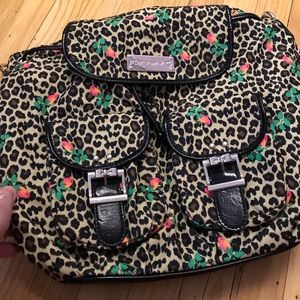 Betsey Johnson Cheetah and Rose Print Backpack